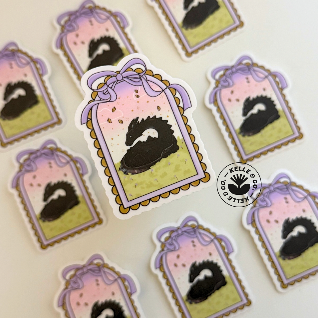 Dragon fantasy book sticker | funny book sticker | kindle