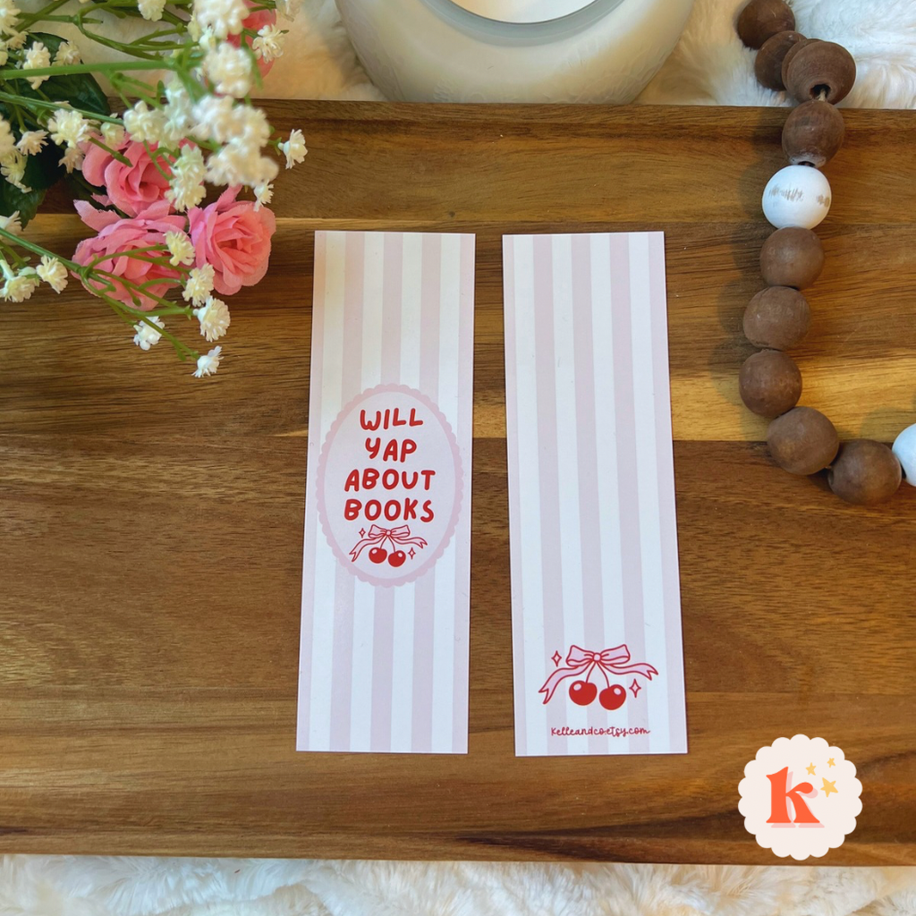 Will yap about books bookmark | Coquette paper Bookmark