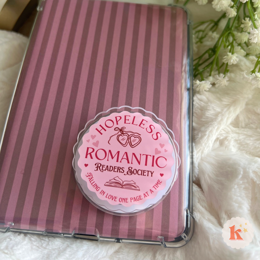 Hopeless romantic kindle grip | bookish kindle accessories