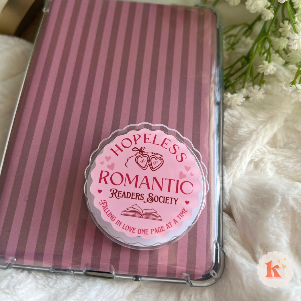 Hopeless romantic kindle grip | bookish kindle accessories