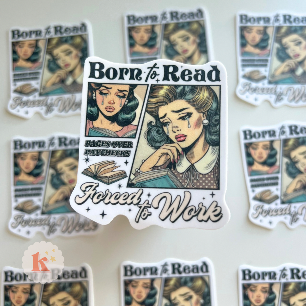 Born to read funny book vinyl sticker | Kindle stickers