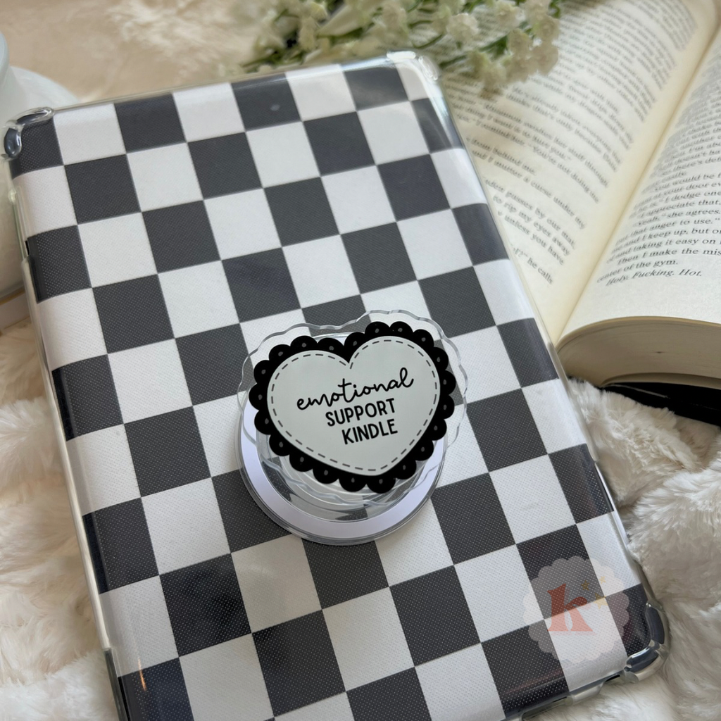 Emotional support heart kindle grip | coquette kindle case