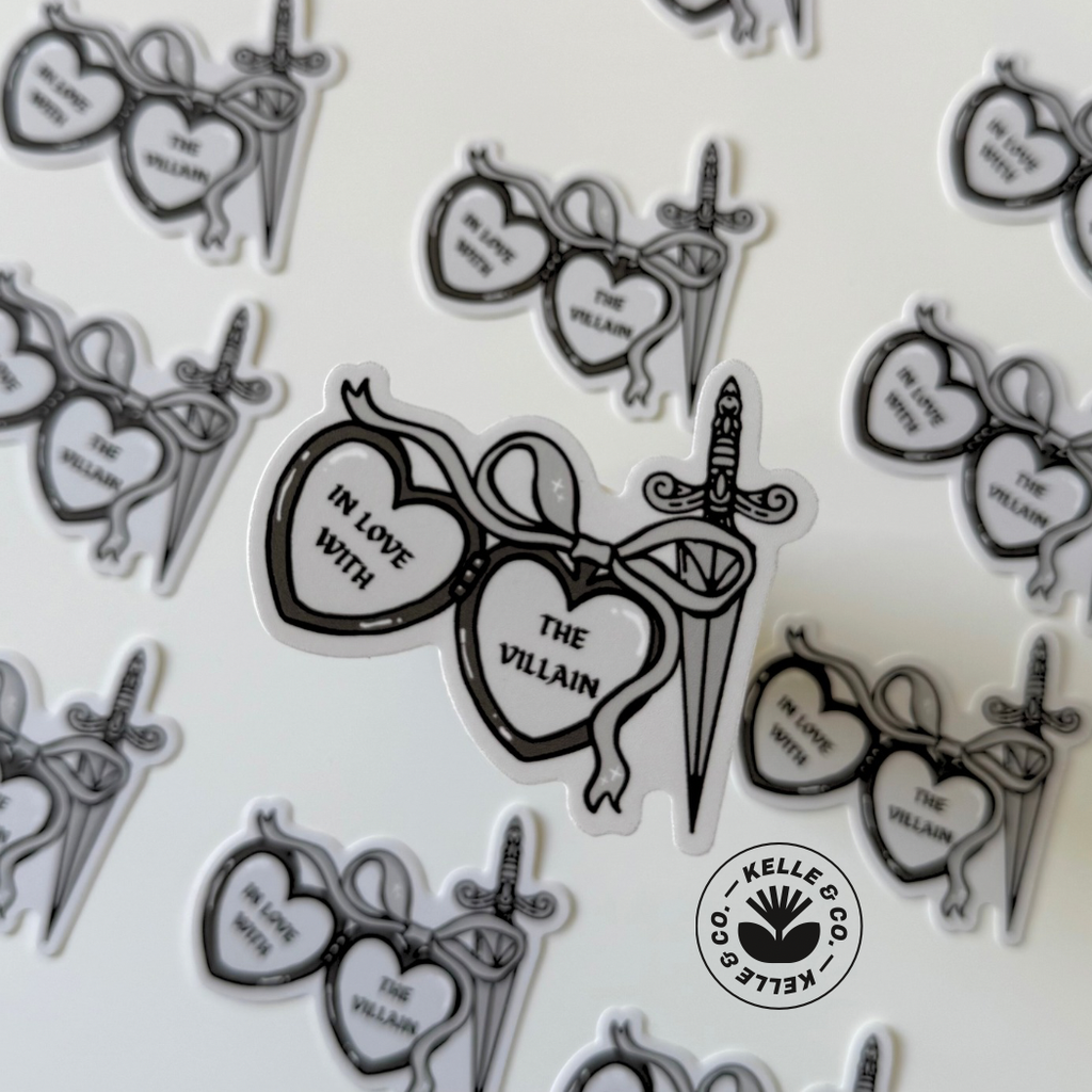 In love with the villain bookish stickers | kindle stickers