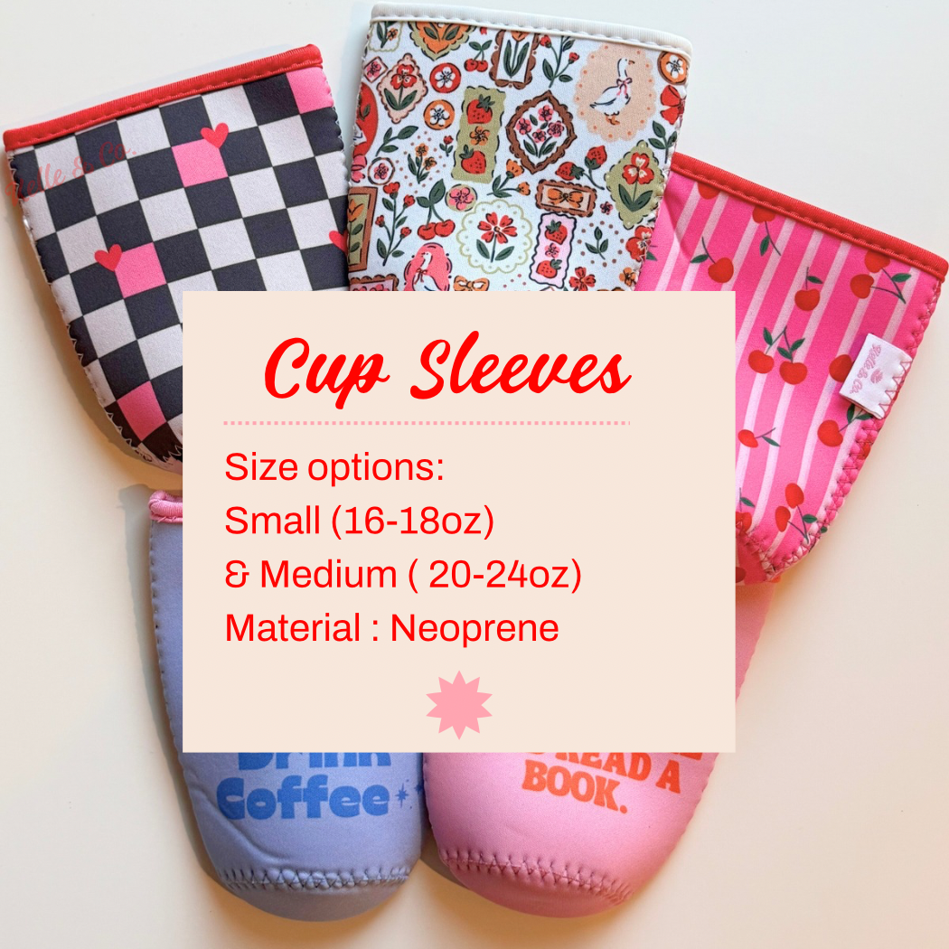 Cherry stripes reusable Coffee Sleeve | Cup sleeve | coffee