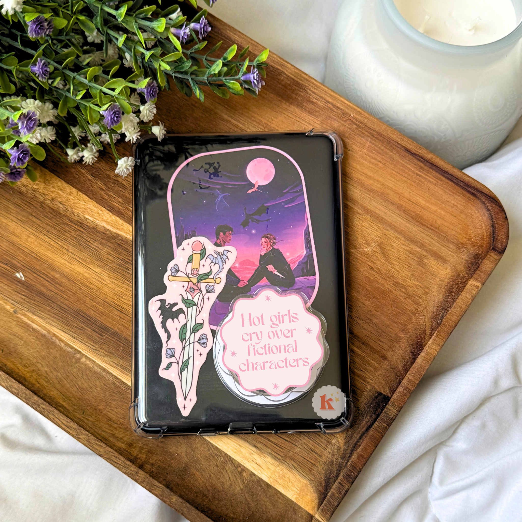 Kindle grip | Crying over fictional characters | kindle case