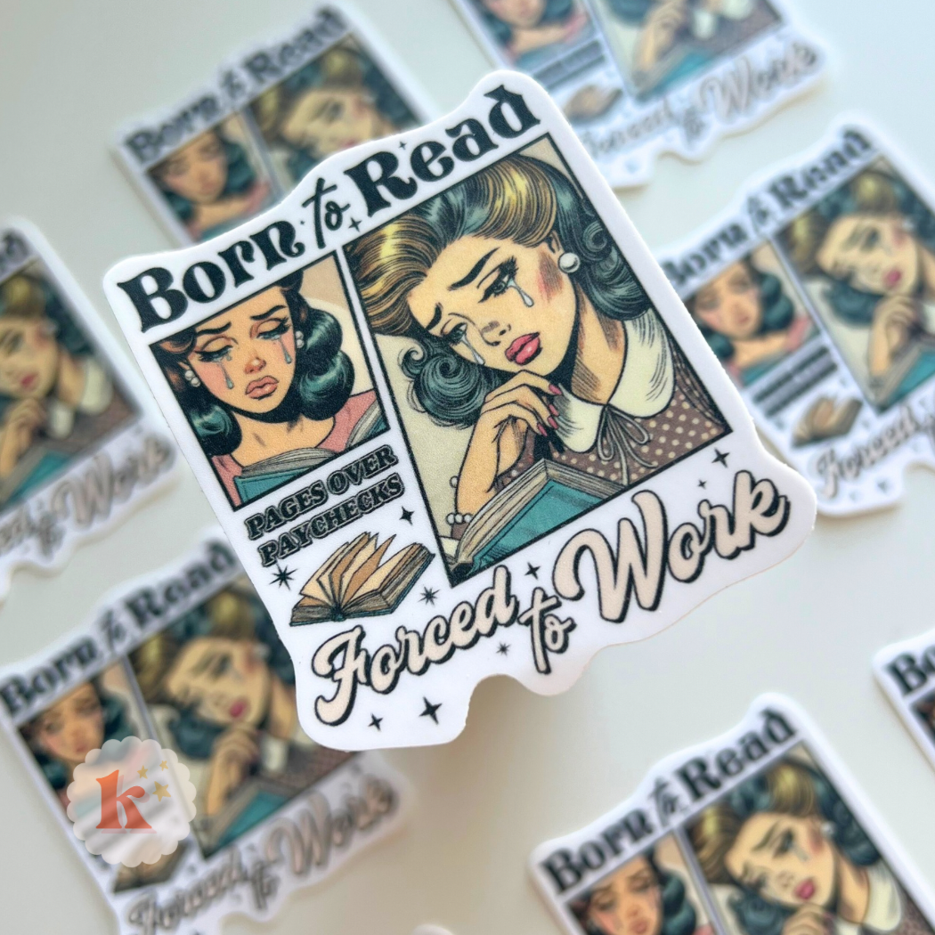 Born to read funny book vinyl sticker | Kindle stickers