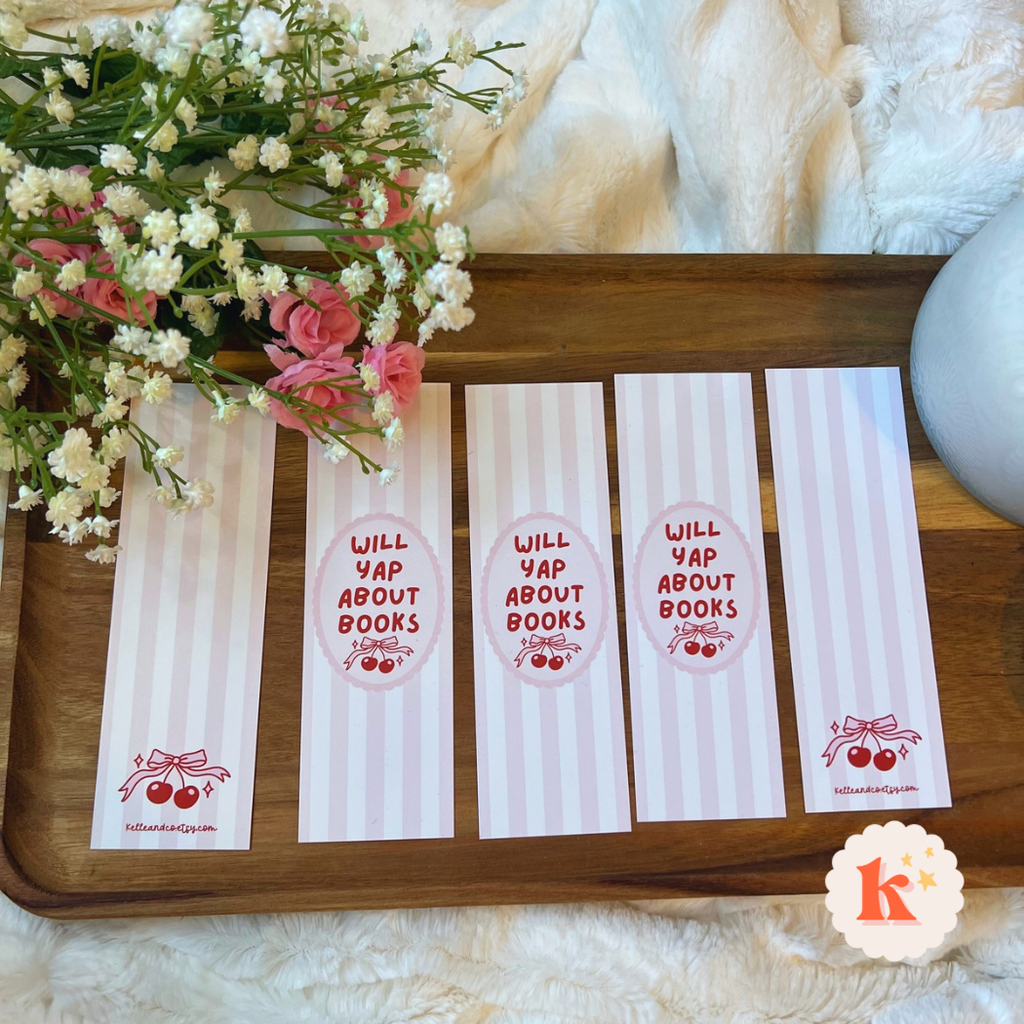 Will yap about books bookmark | Coquette paper Bookmark