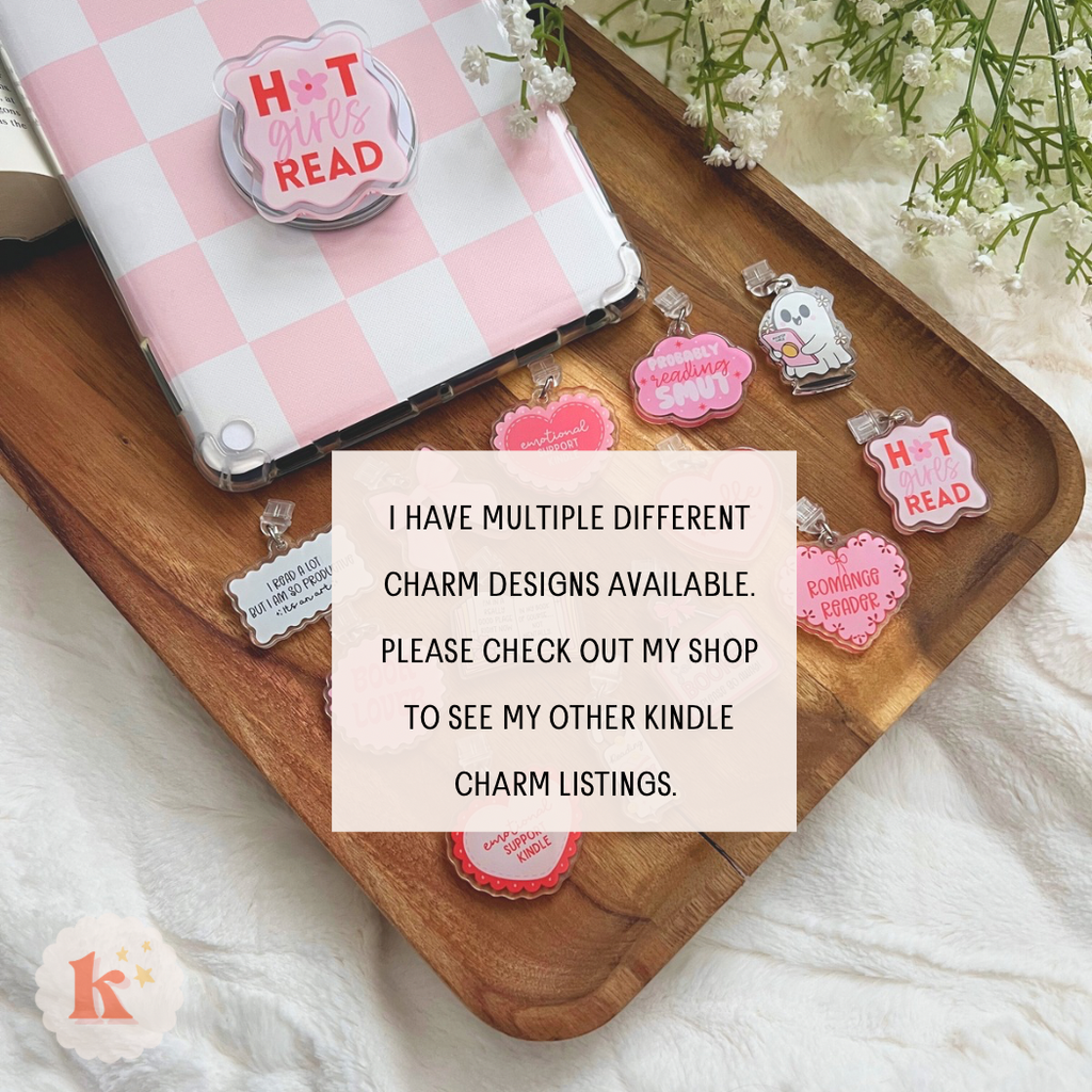 Literature pink Kindle Charm | bookish gifts | kindle accessories