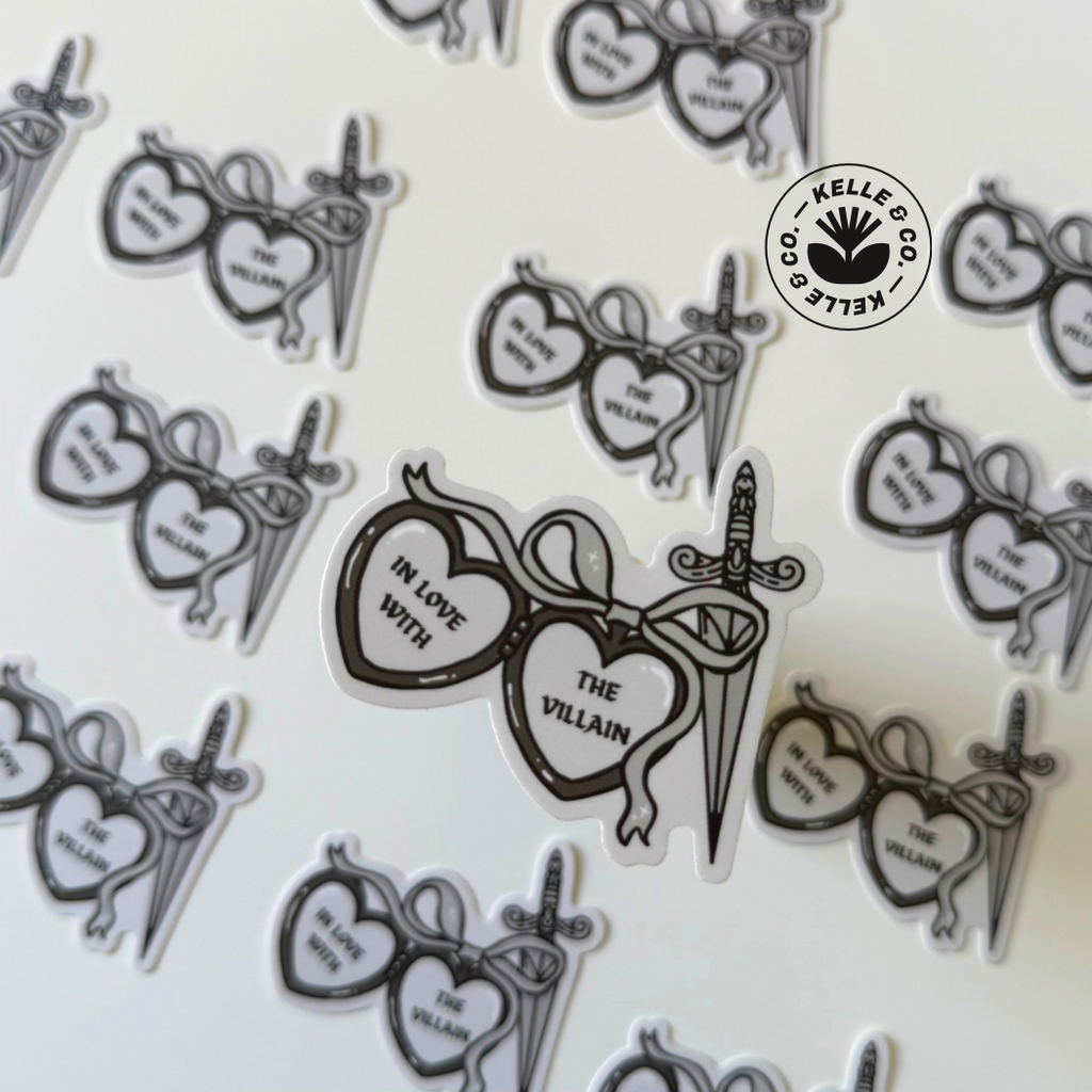 In love with the villain bookish stickers | kindle stickers