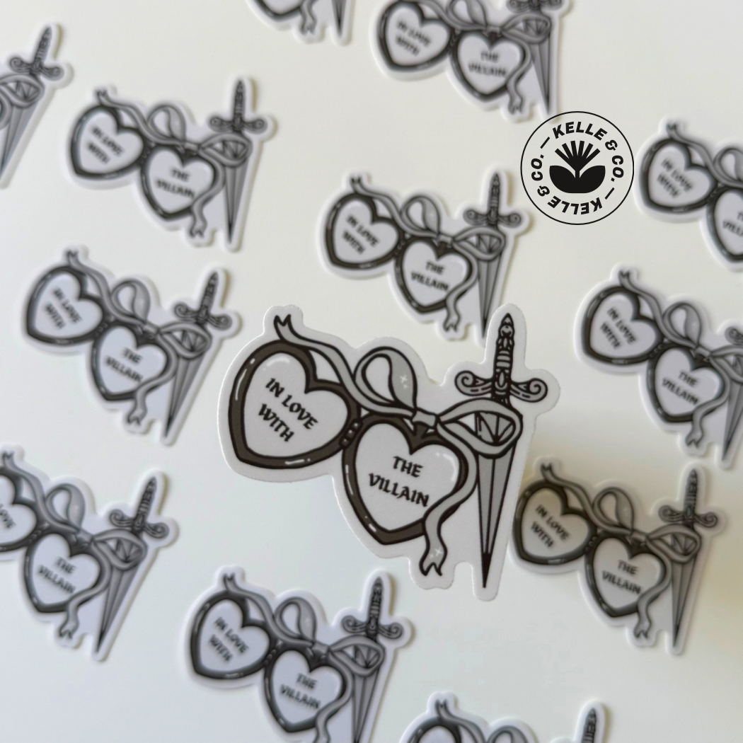 In love with the villain bookish stickers | kindle stickers