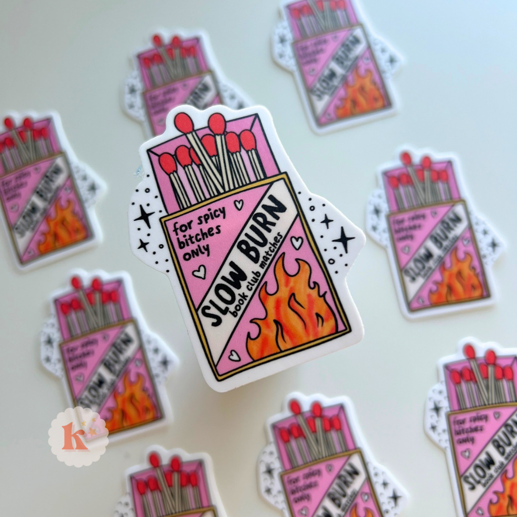 Slow burn book club vinyl sticker | bookish stickers